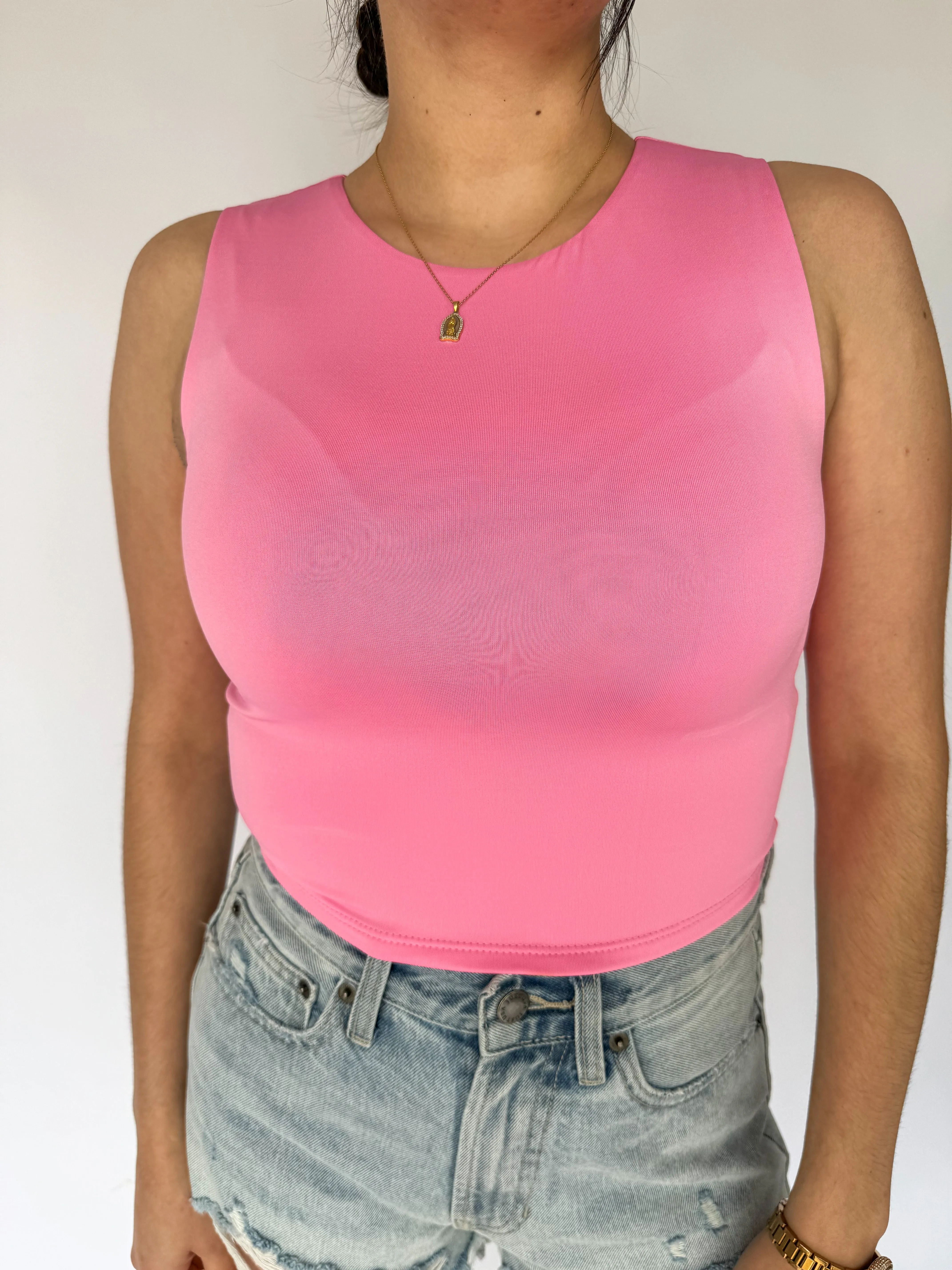 Everyday Casual Crop Top *Pink*