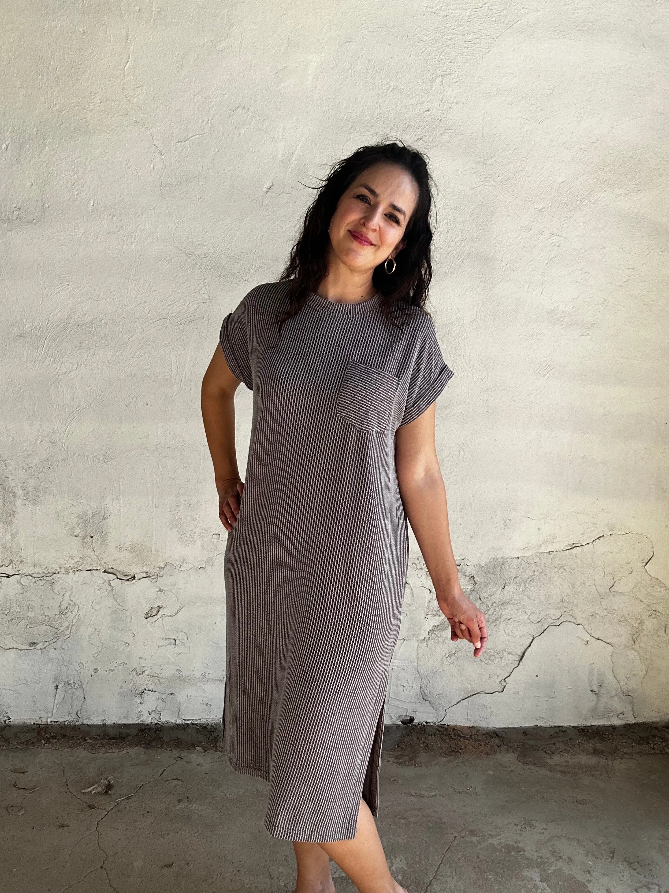 Everyday Midi Tee Dress | Charcoal