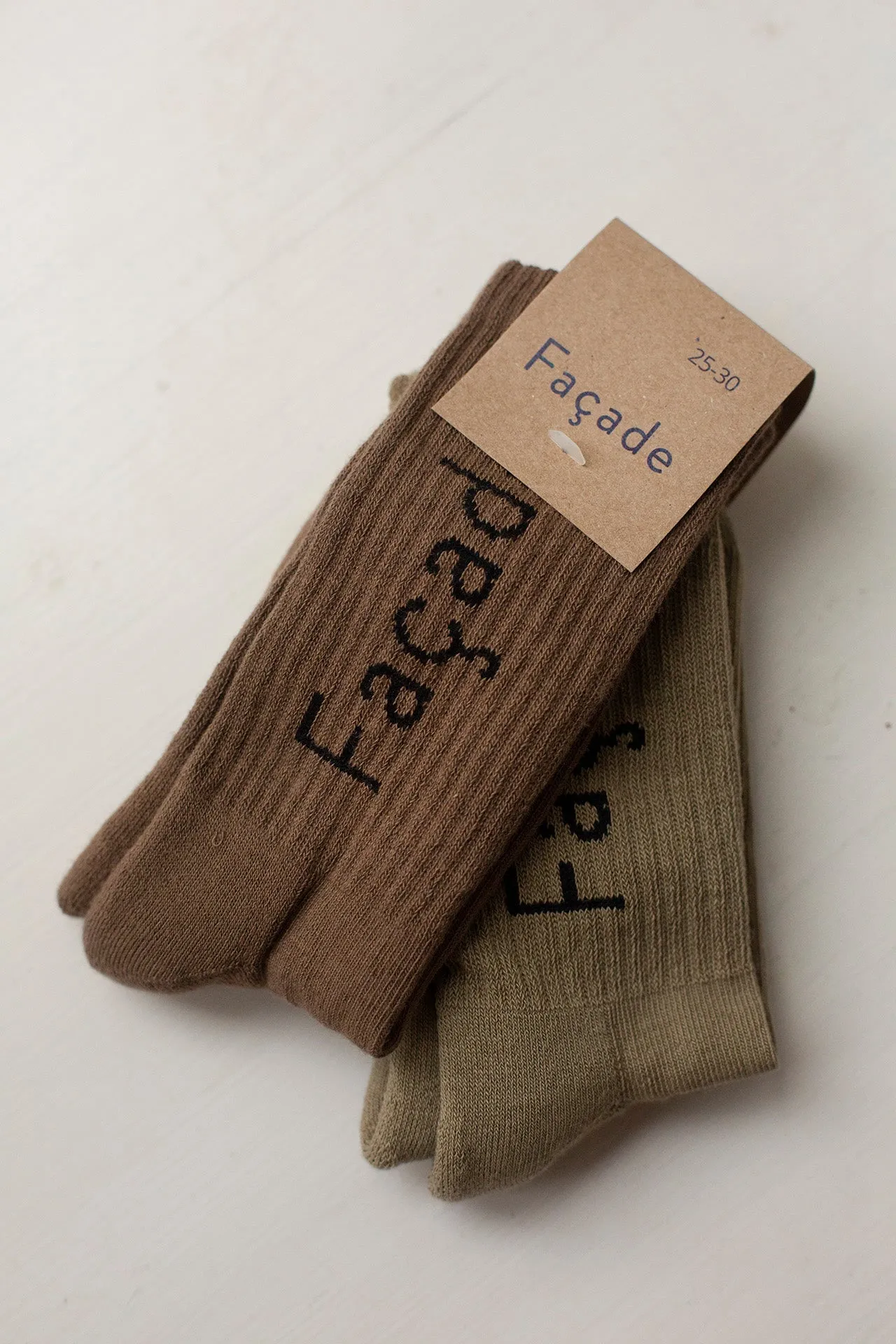 Façade Ribbed Cotton Tube Socks 2 pack