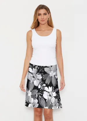 Festive Bloom Balck (8174) ~ Silky Brenda Skirt 21 inch