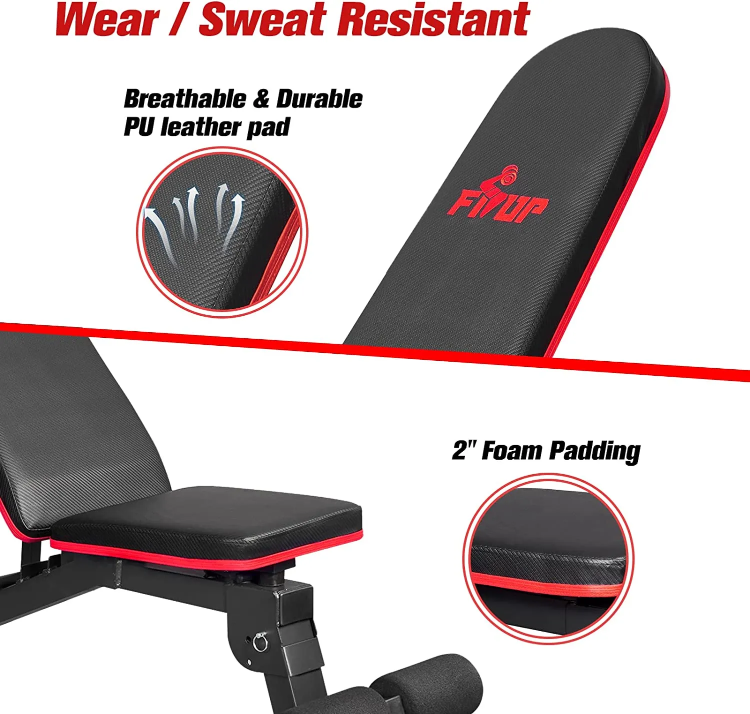 FISUP Weight Bench Adjustable Workout Bench for Full Body Exercise