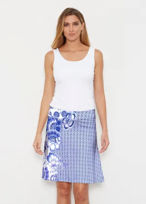 Floral Crossing Geo (7973) ~ Silky Brenda Skirt 21 inch