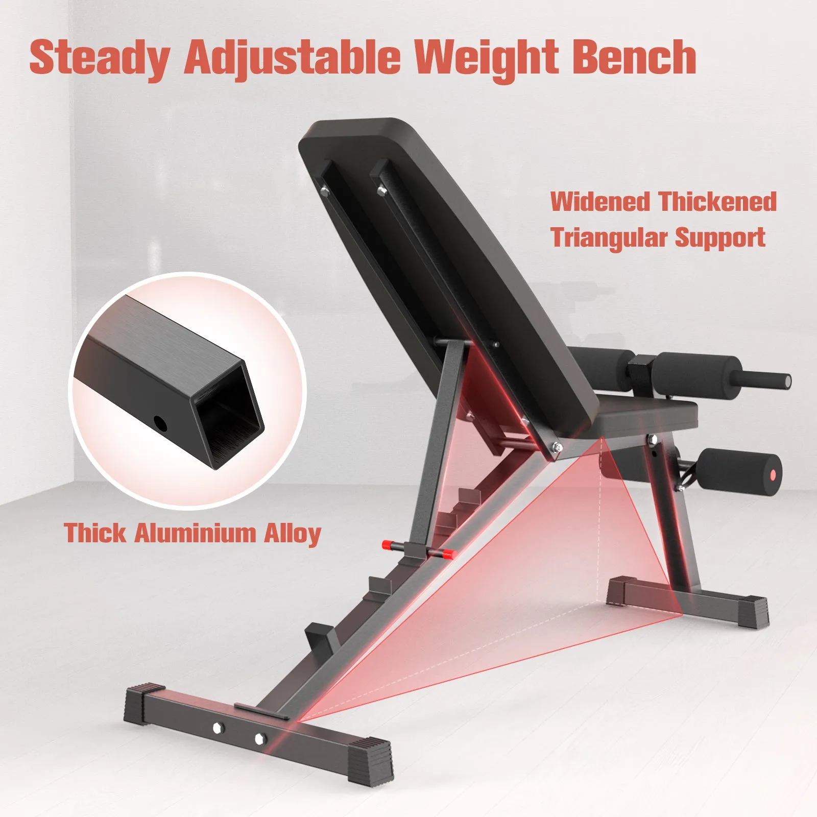 Foldable & Adjustable Workout Bench for Home Gym Strength Training