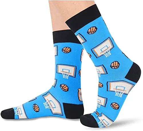 Fun Basketball Socks, Basketball Lover Socks, Sport Socks, Basket Ball Gifts for Basket Ball Lovers, Mens Socks Gifts, Novelty Socks, Socks for Men