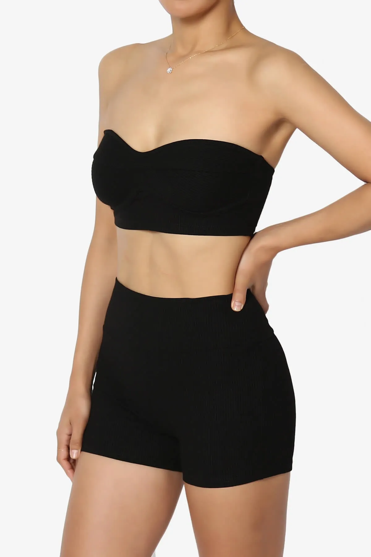 Glimmer Bandeau Top & Biker Shorts SET