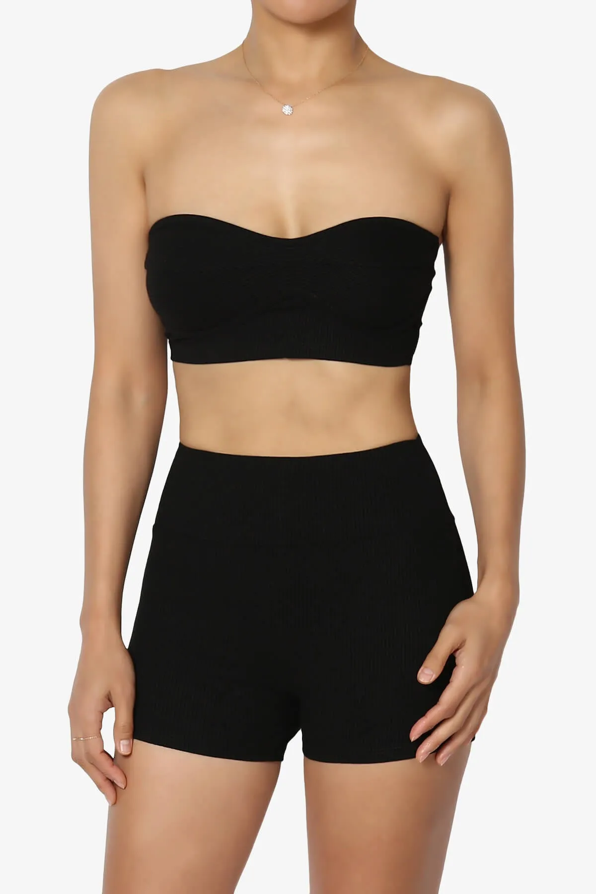 Glimmer Bandeau Top & Biker Shorts SET