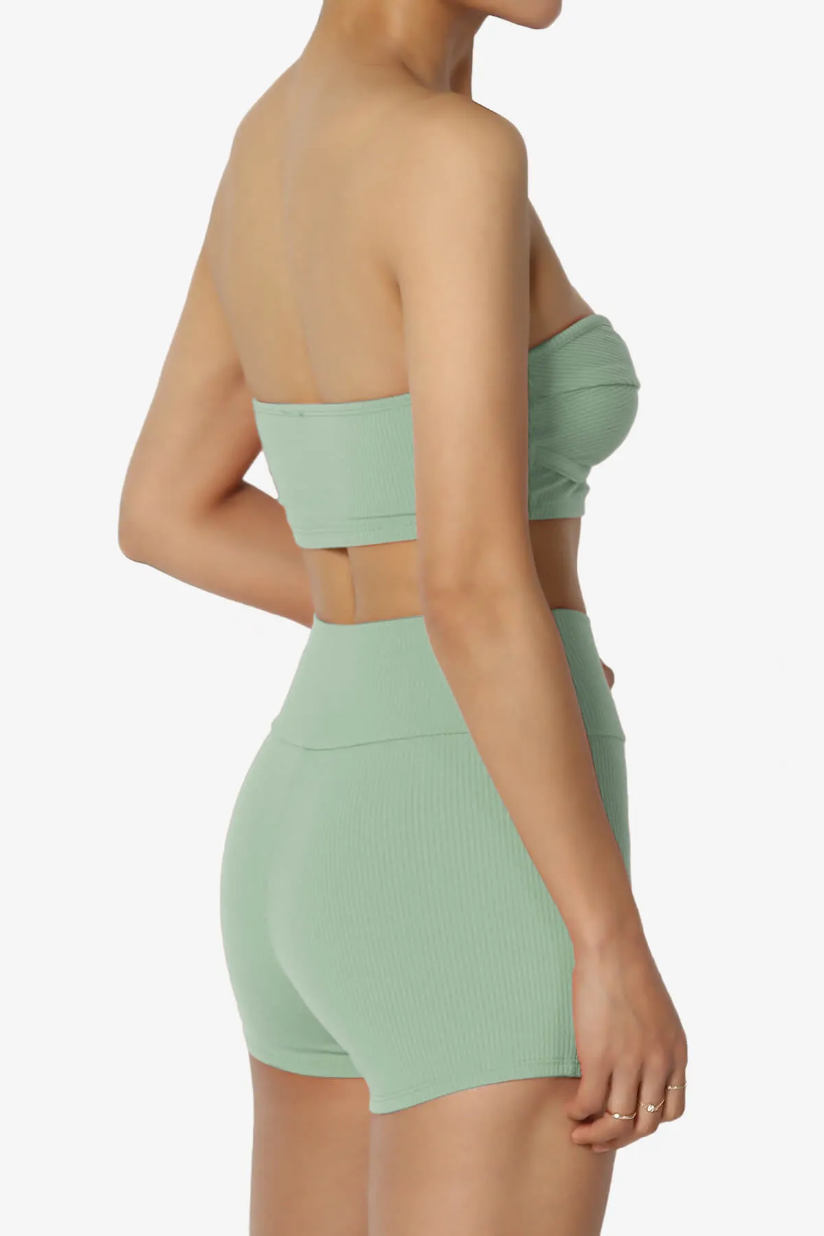 Glimmer Bandeau Top & Biker Shorts SET
