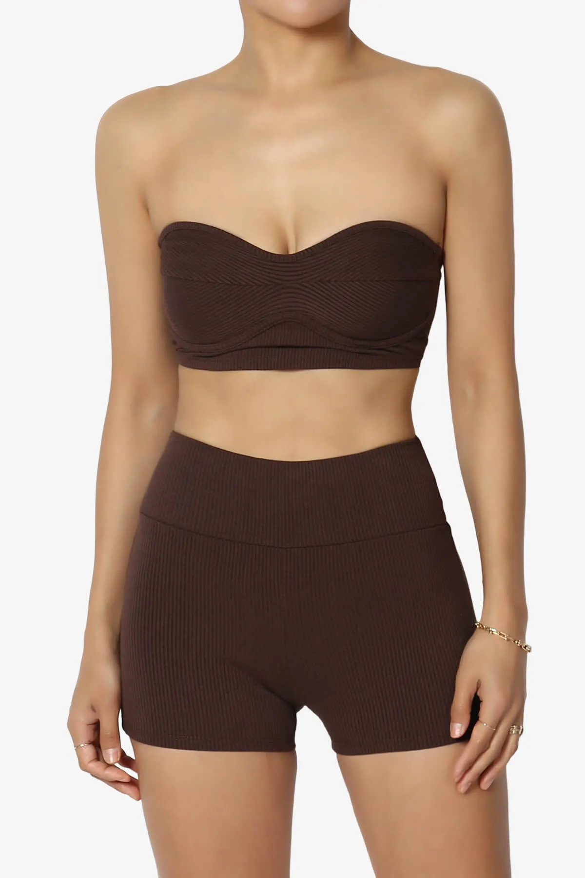 Glimmer Bandeau Top & Biker Shorts SET