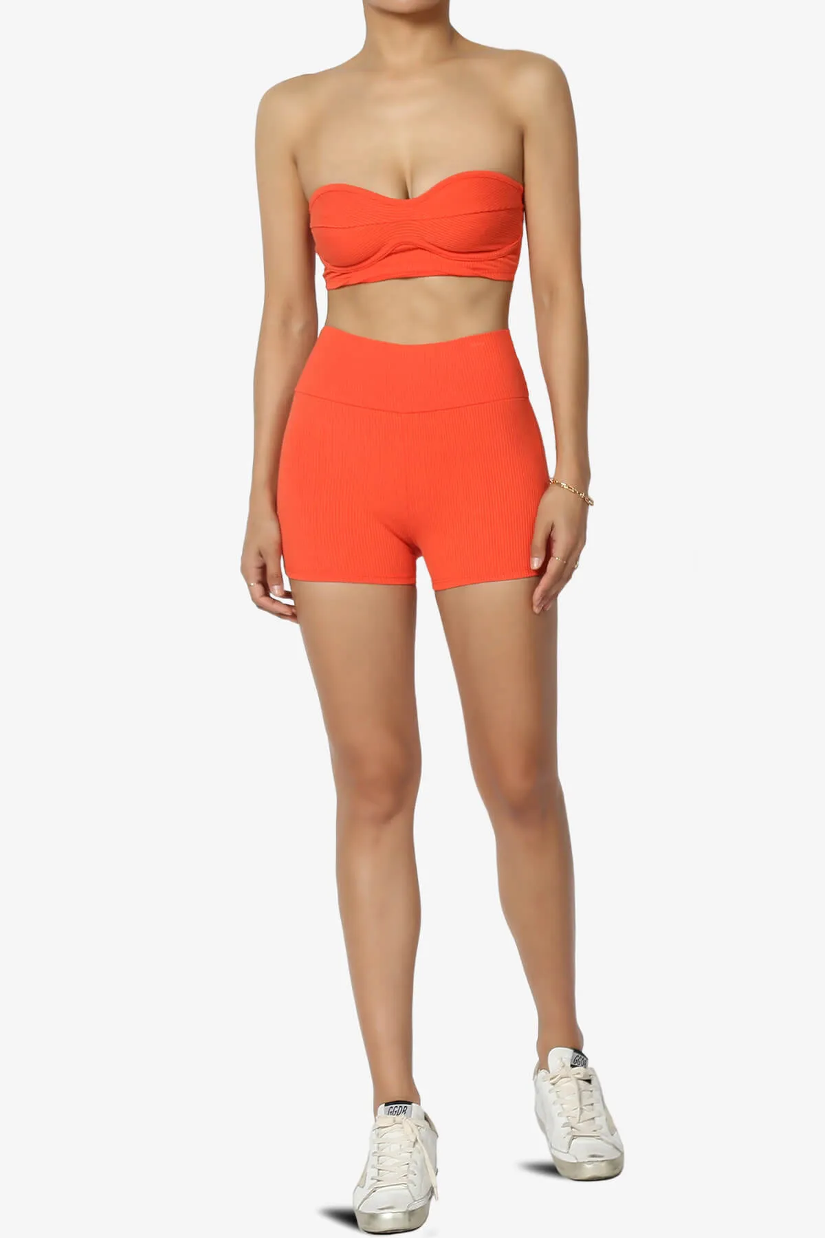 Glimmer Bandeau Top & Biker Shorts SET