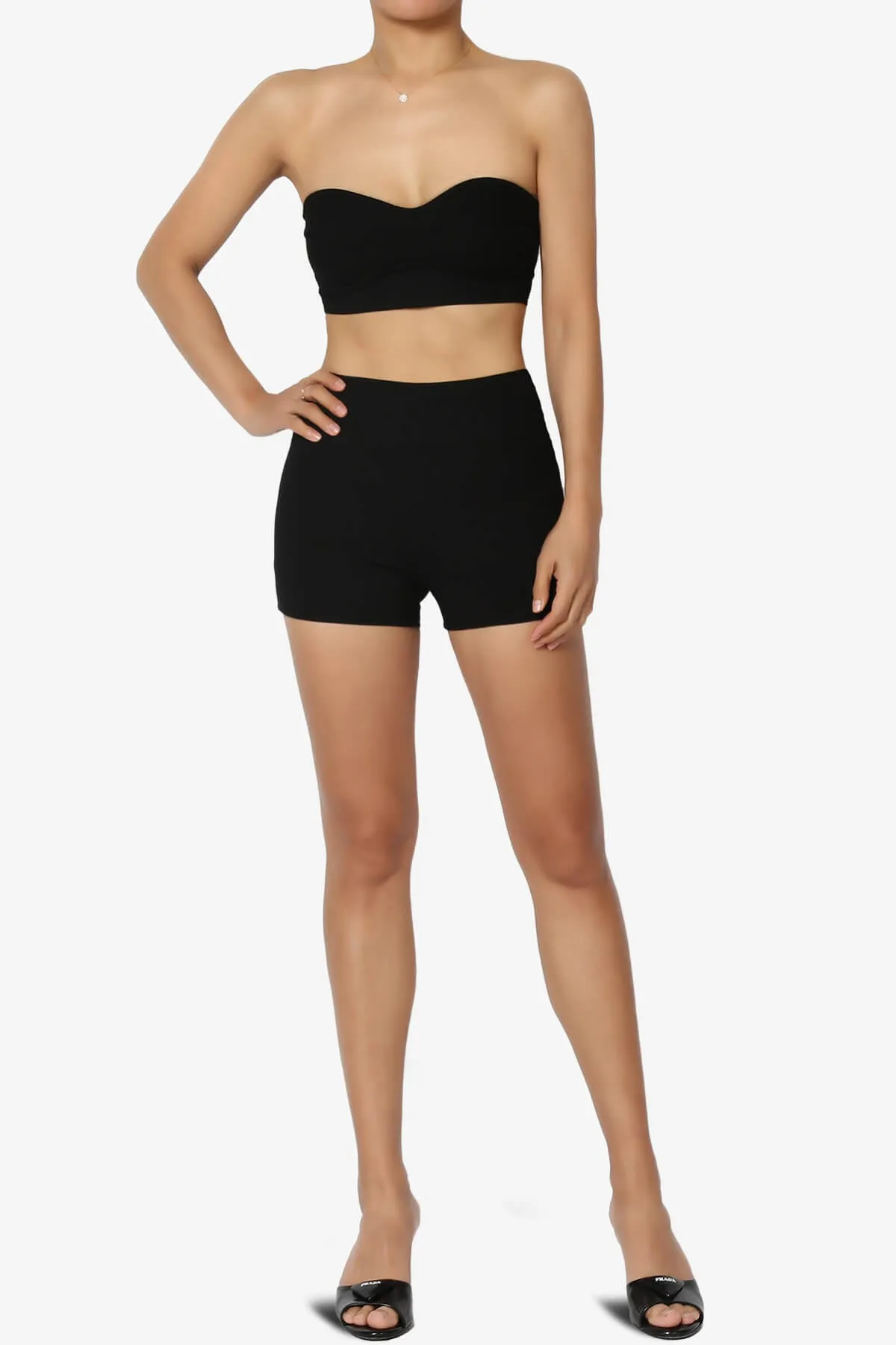Glimmer Bandeau Top & Biker Shorts SET
