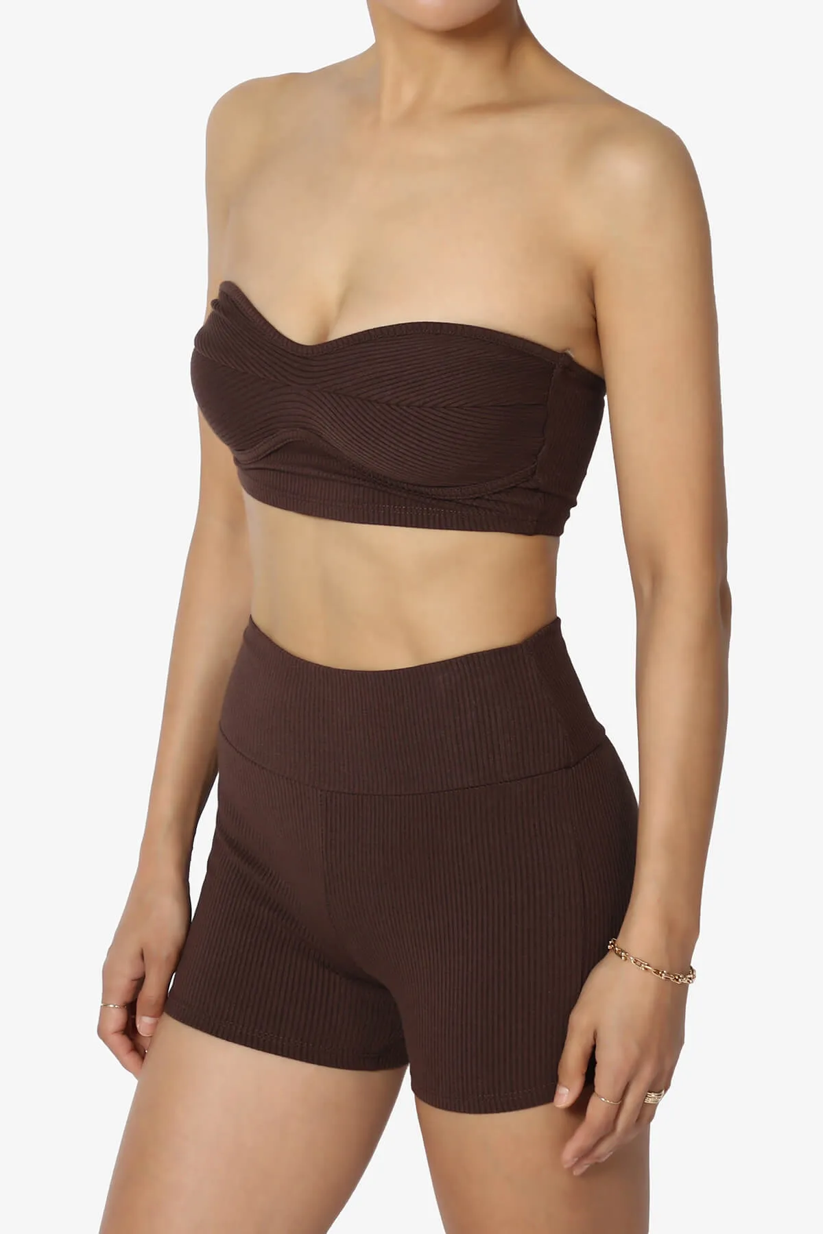 Glimmer Bandeau Top & Biker Shorts SET