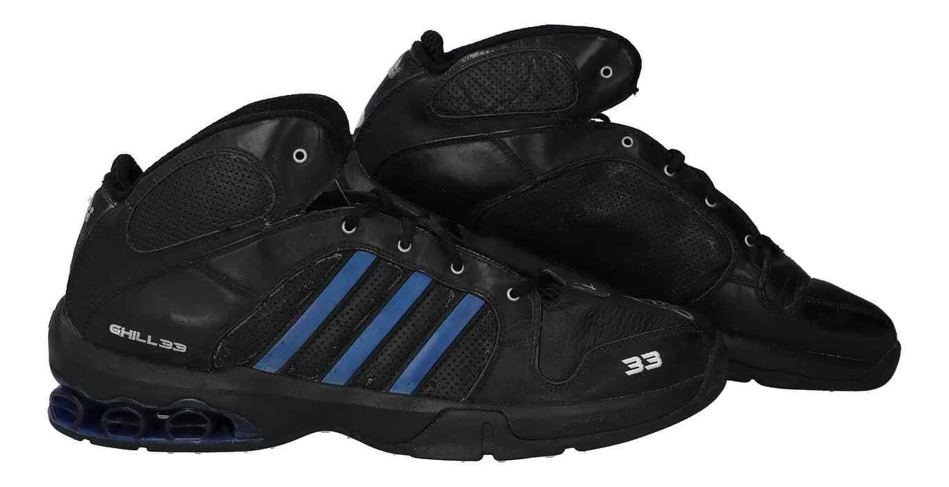 Grant Hill Signed Game Used Orlando Magic 2006 Adidas Sneakers PSA Mears