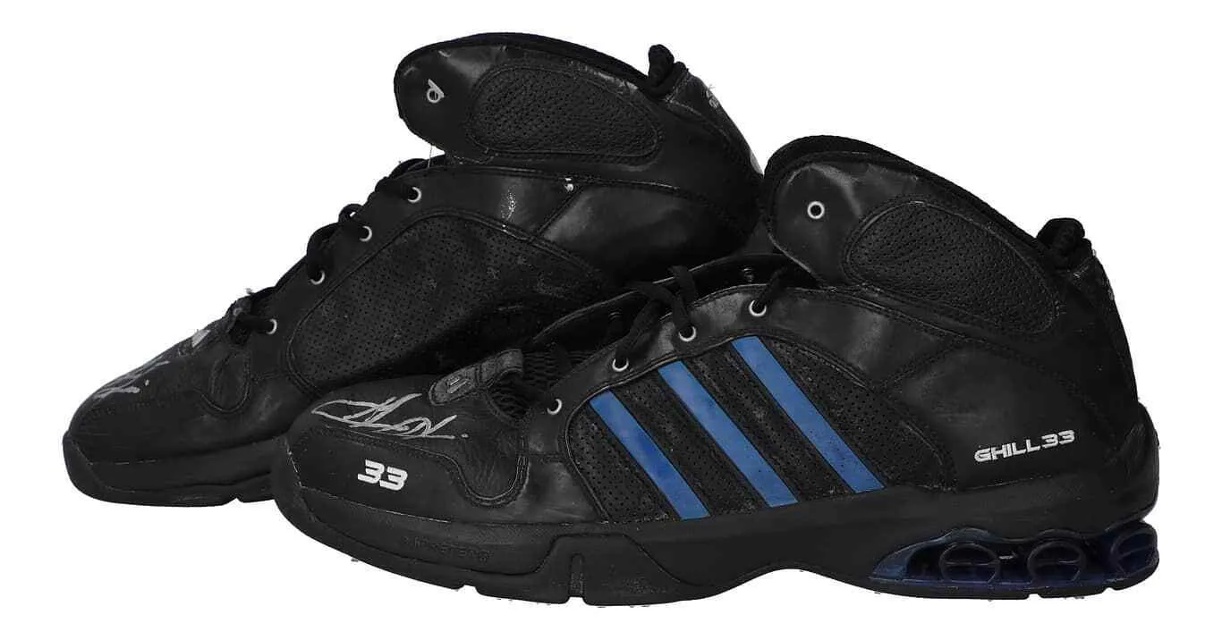 Grant Hill Signed Game Used Orlando Magic 2006 Adidas Sneakers PSA Mears