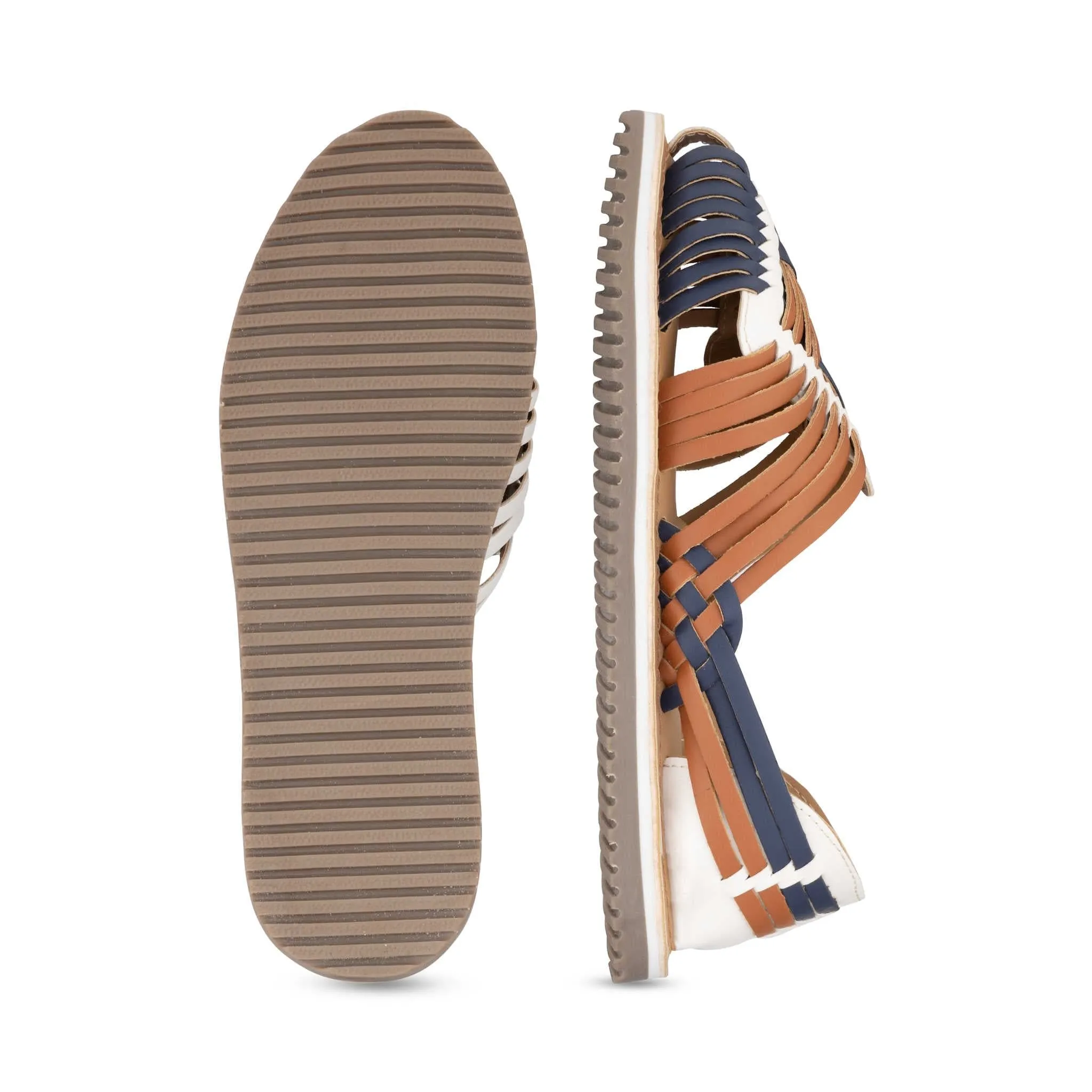 Haora White Multi Huarache Sandals