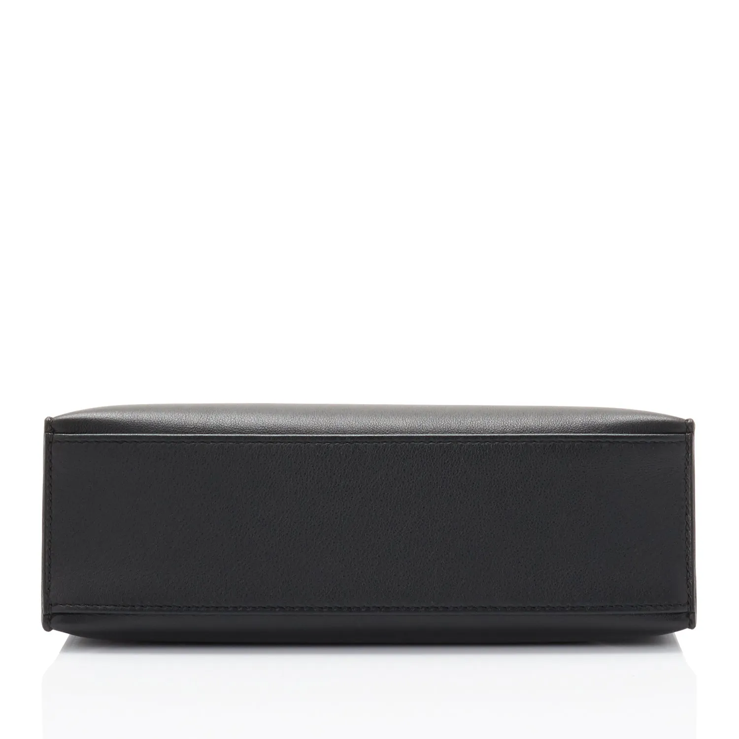 Hermes Kelly Pochette Black Swift Gold Hardware Clutch Cut Bag
