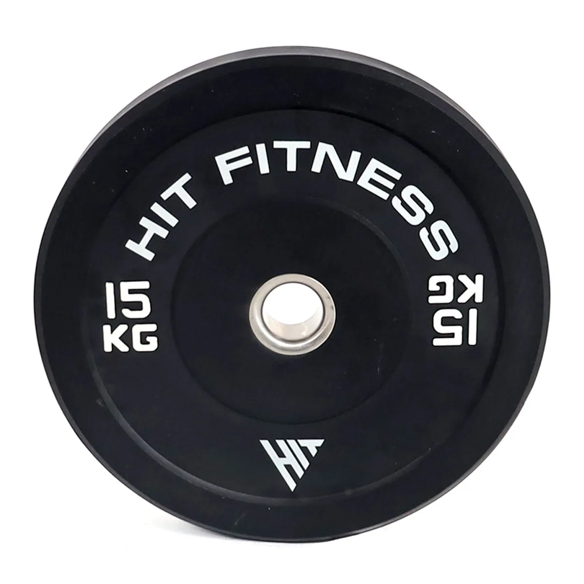 Hit Fitness 15kg Commercial Black Rubber Bumper Plate