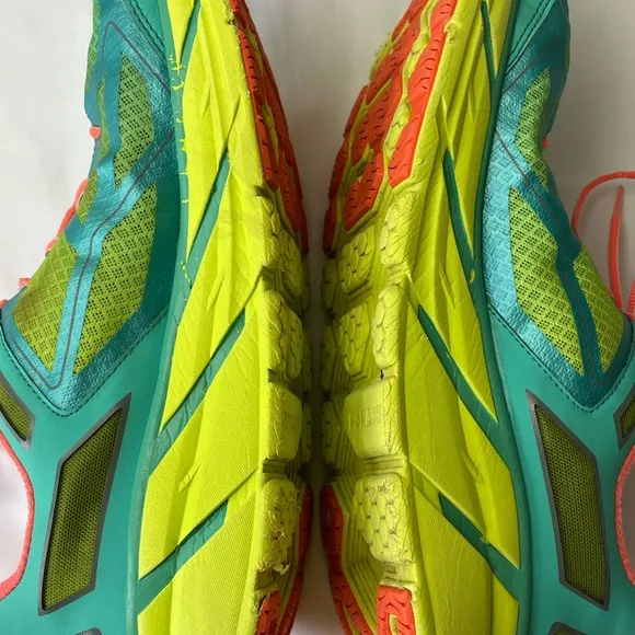Hoka One One Clifton Ortholite Sneakers Teal Coral women size 11