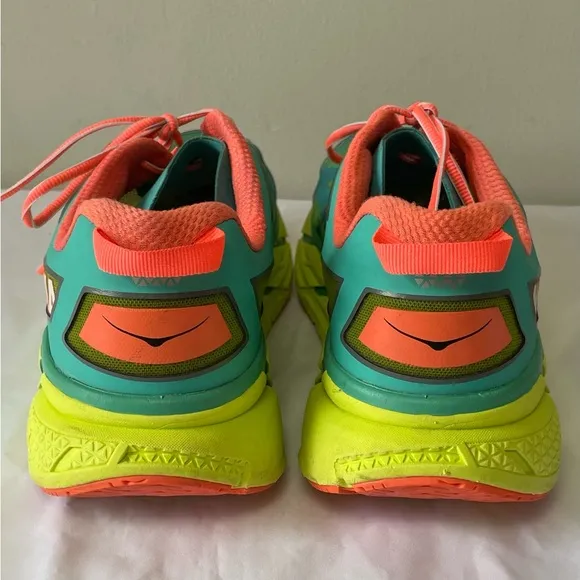 Hoka One One Clifton Ortholite Sneakers Teal Coral women size 11