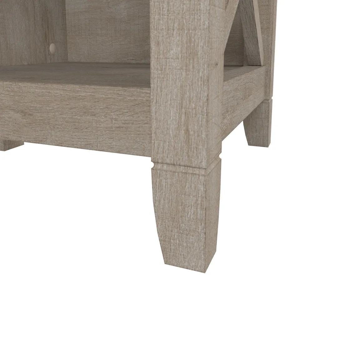Huckins Hall Tree 32'' Wide with Bench and Shoe Storage Laurel Foundry Modern Farmhouse® Color: Washed Gray