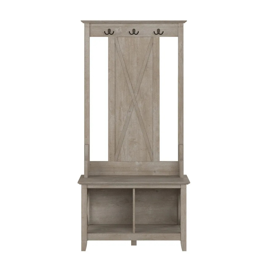 Huckins Hall Tree 32'' Wide with Bench and Shoe Storage Laurel Foundry Modern Farmhouse® Color: Washed Gray