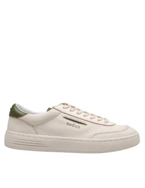 Ivory And Green Leather Lido Sneakers