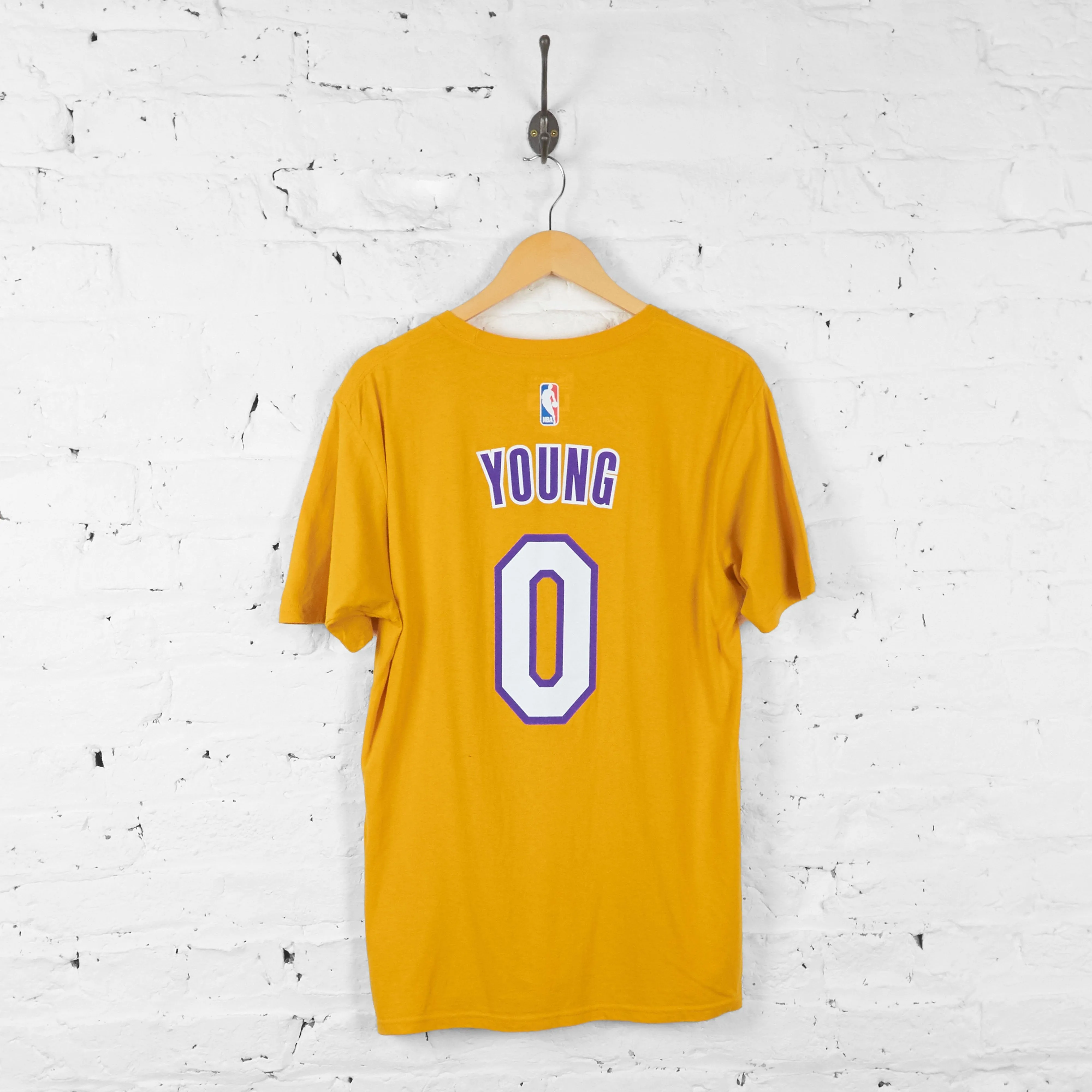 LA Lakers Young Adidas Basketball T Shirt - Yellow - L