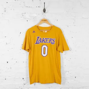 LA Lakers Young Adidas Basketball T Shirt - Yellow - L