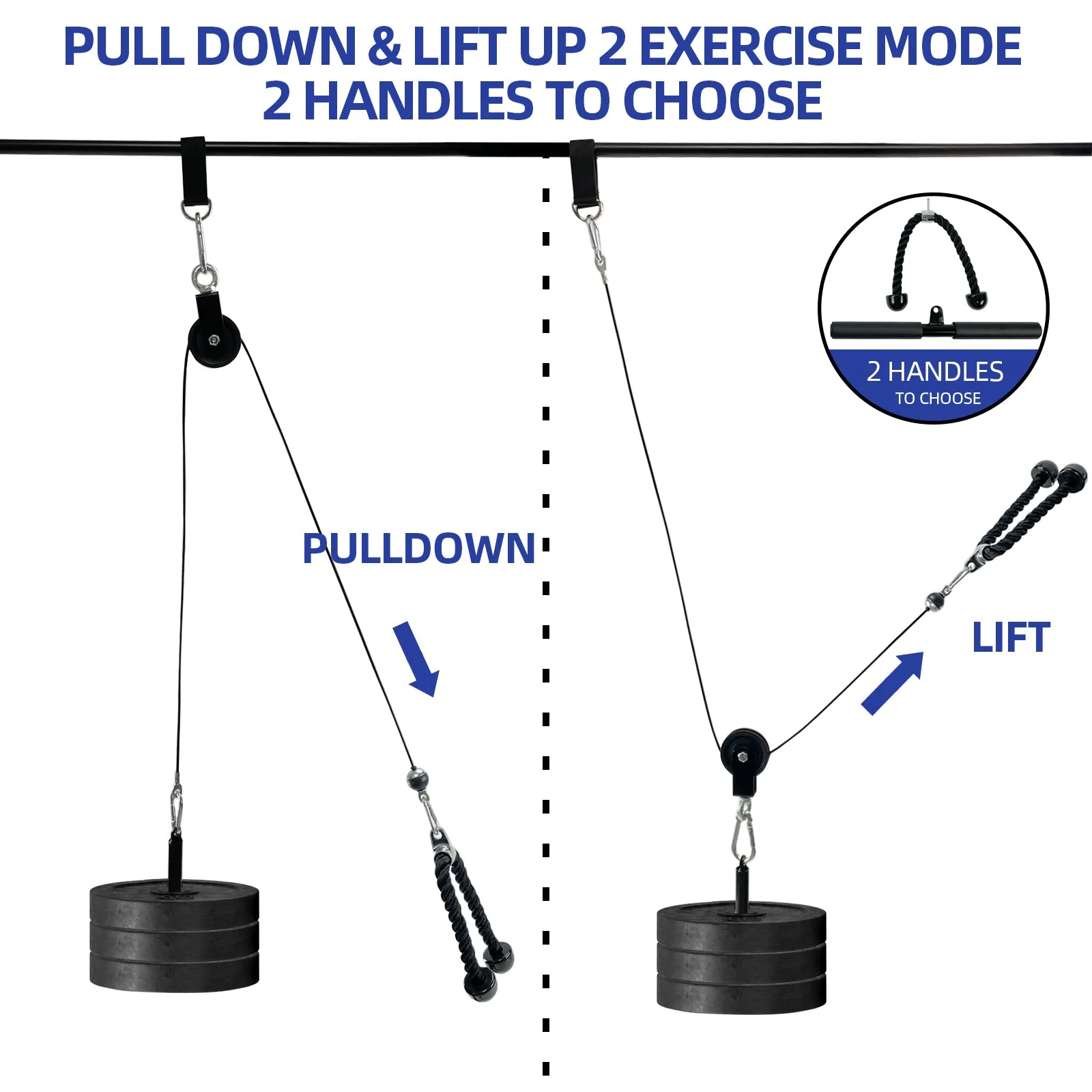 Lat Pull Down Cable Machine W/ Adjustable Cable for Gym