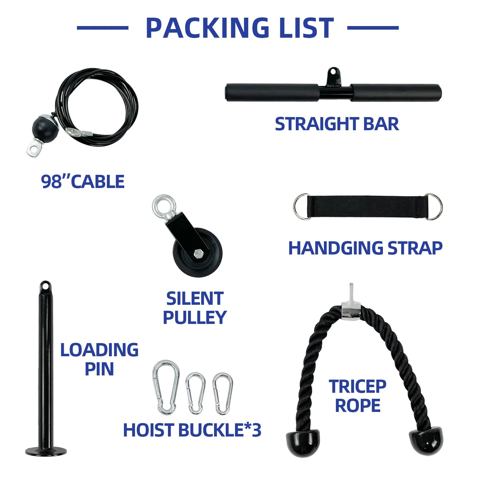 Lat Pull Down Cable Machine W/ Adjustable Cable for Gym