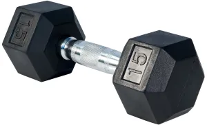 LIFE SPORT RUBBER DUMBBELL 15LB
