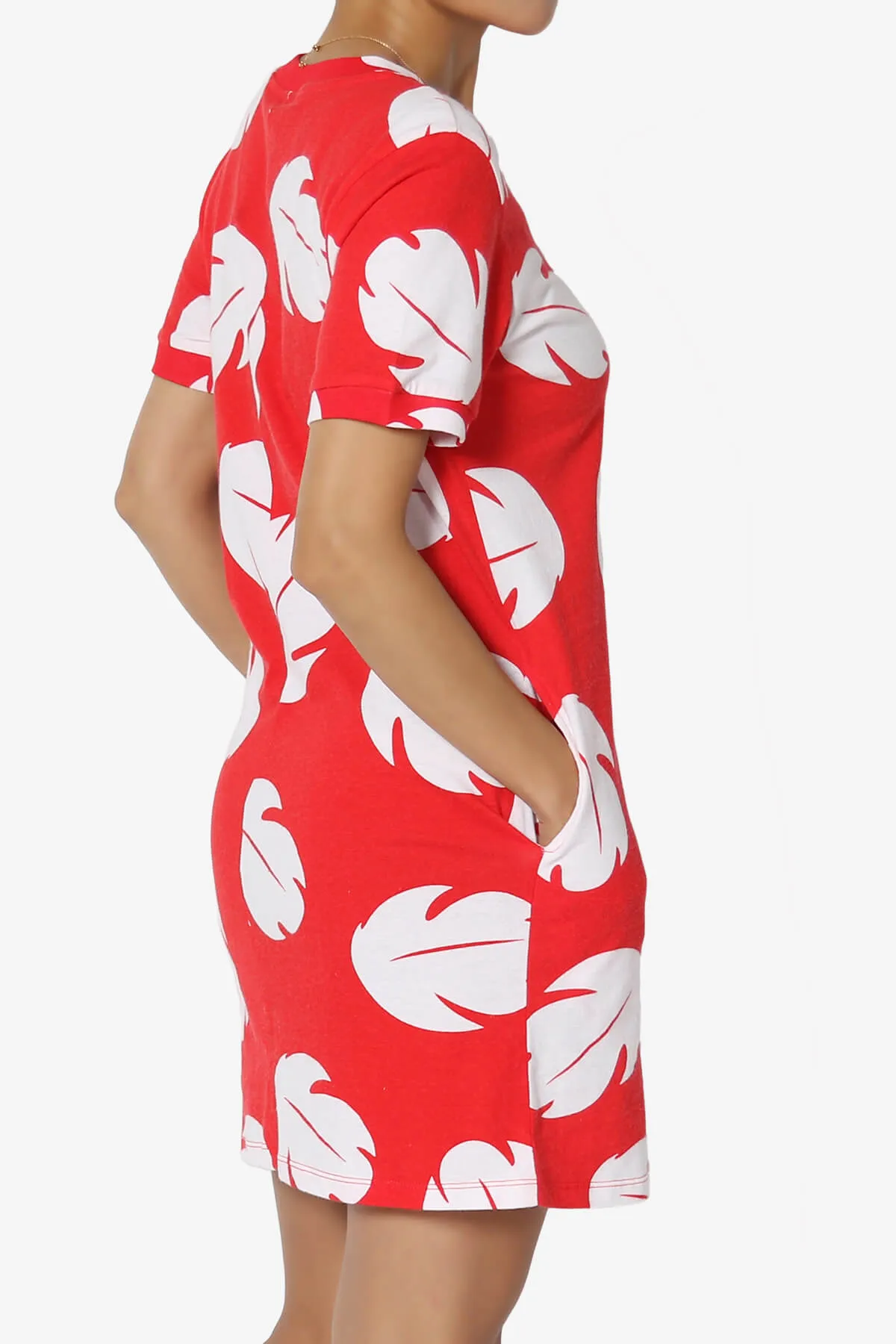 Lilo Disneybound Leaves Print Mini T-Shirt Dress