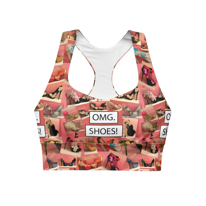 Longline sports bra 'OMG. Shoes!'