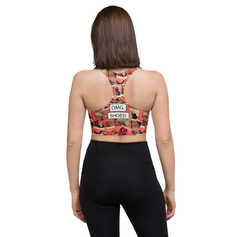 Longline sports bra 'OMG. Shoes!'