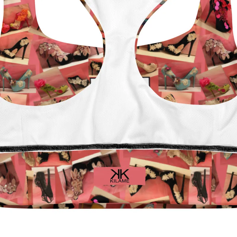 Longline sports bra 'OMG. Shoes!'