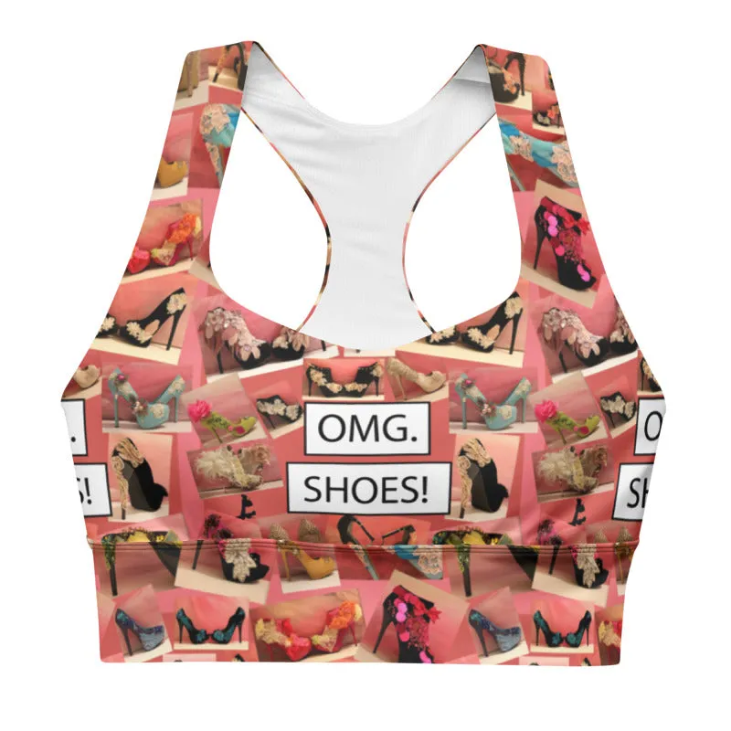 Longline sports bra 'OMG. Shoes!'