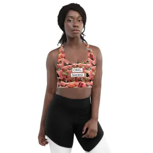 Longline sports bra 'OMG. Shoes!'