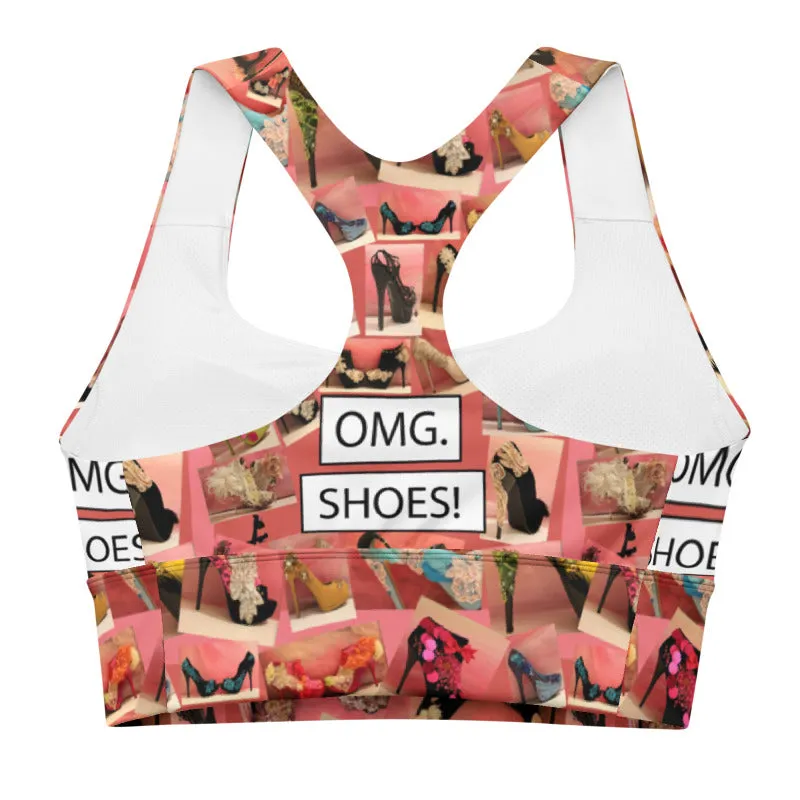 Longline sports bra 'OMG. Shoes!'