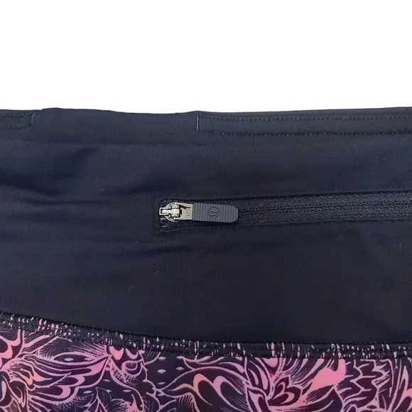 Lululemon Speed Up Short *2.5&quot; Infinity Speed Up Short Glossy Black / Coral sz 6