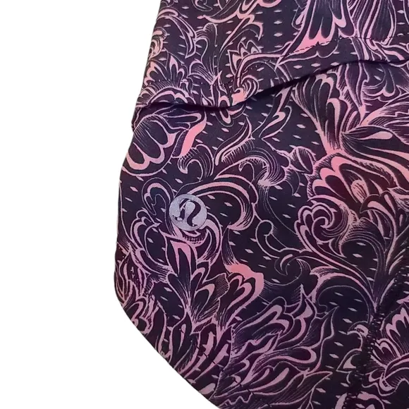 Lululemon Speed Up Short *2.5&quot; Infinity Speed Up Short Glossy Black / Coral sz 6