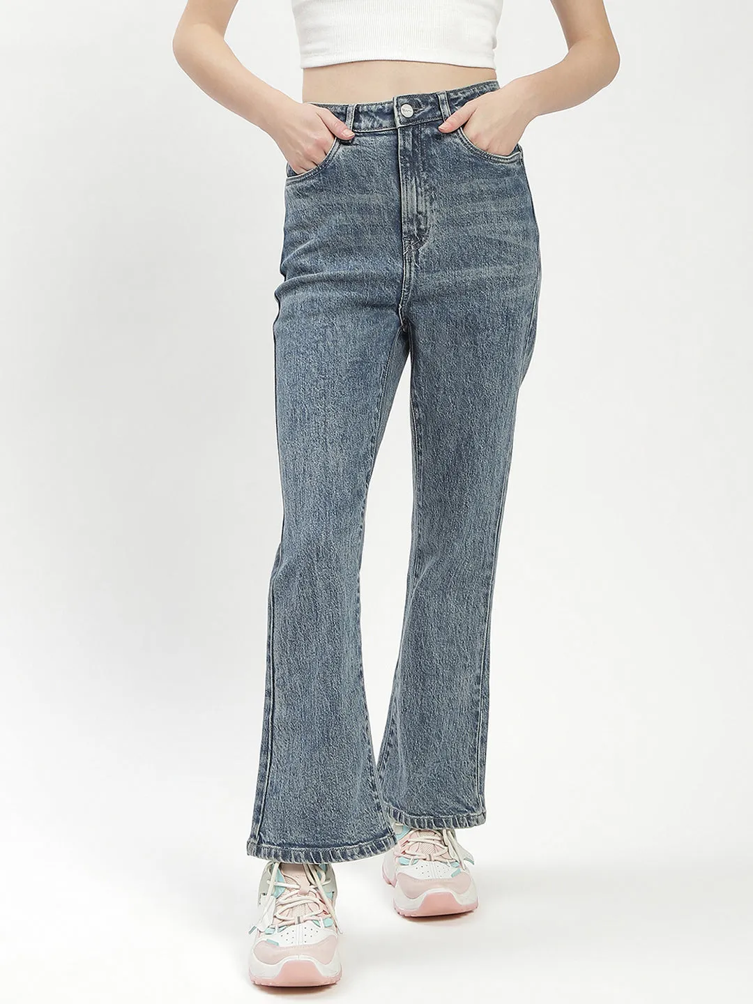 Madame Blue Whiskered Flared Jeans