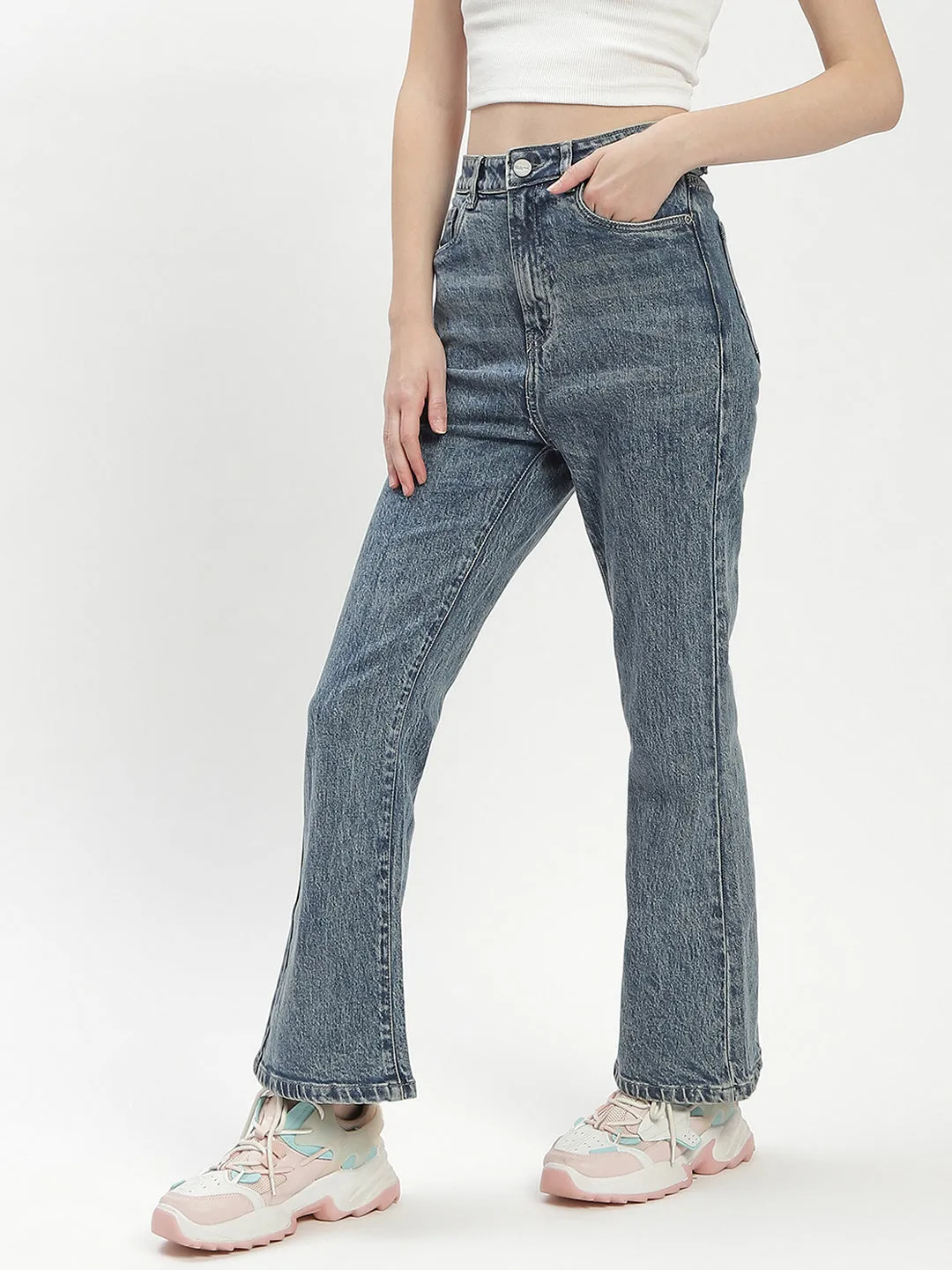 Madame Blue Whiskered Flared Jeans