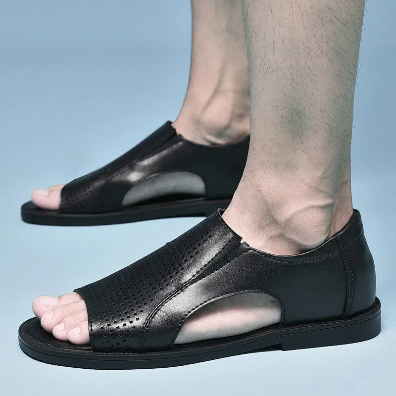 Male Classics Black Hollow Outdoor Sandals