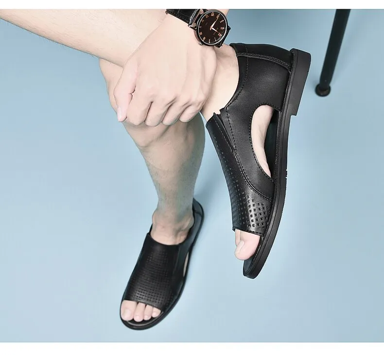Male Classics Black Hollow Outdoor Sandals