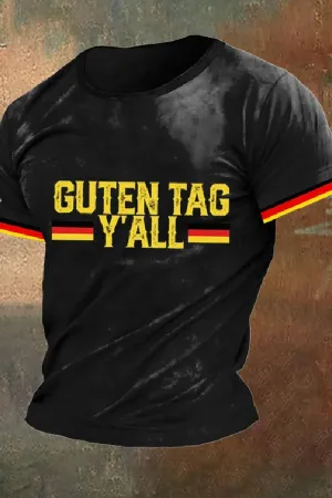 Men's 2024 German Print Casual T-Shirt