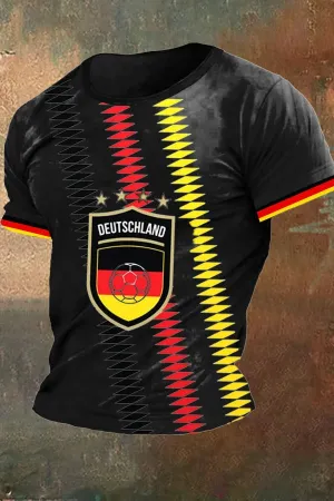 Men's 2024 German Print Casual T-Shirt