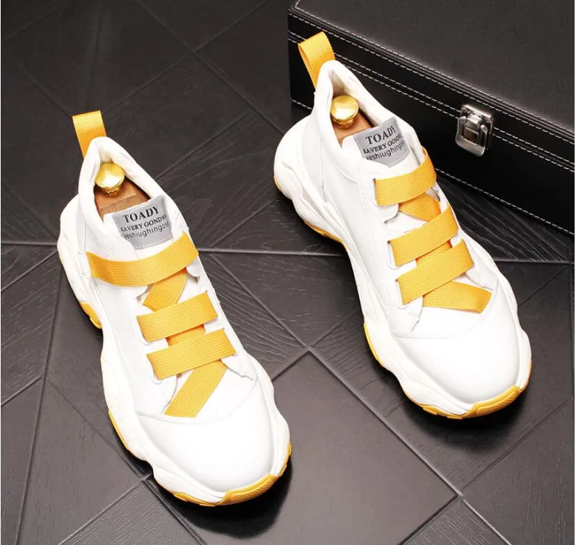 Men's Chunky Sneakers Buckle strap Superstar Casual Shoes Boys Running Shoes Man footwear Trainers vulcanized white