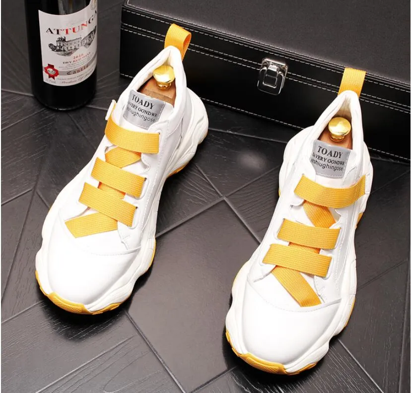 Men's Chunky Sneakers Buckle strap Superstar Casual Shoes Boys Running Shoes Man footwear Trainers vulcanized white