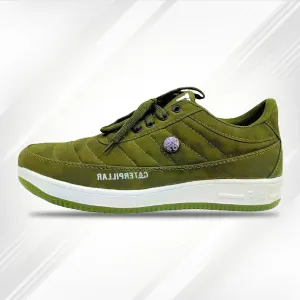 Men's Olive Green Casual Lace-Up Sneakers - Comfortable Everyday Shoes