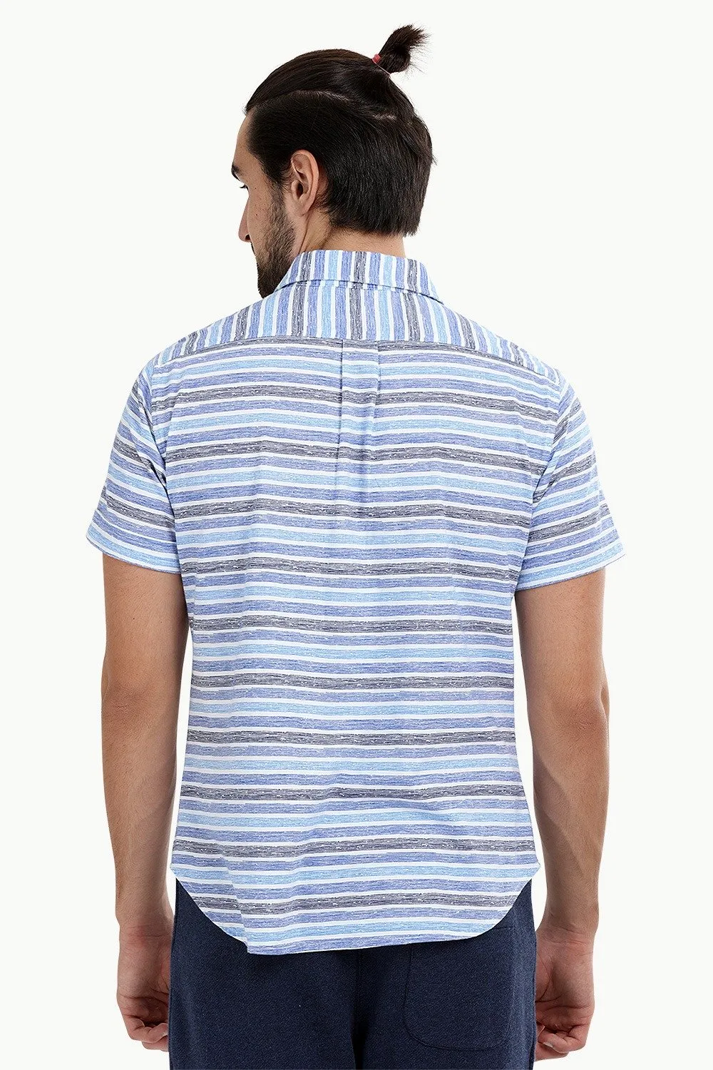 Men's Stripe Print Knit Shirt