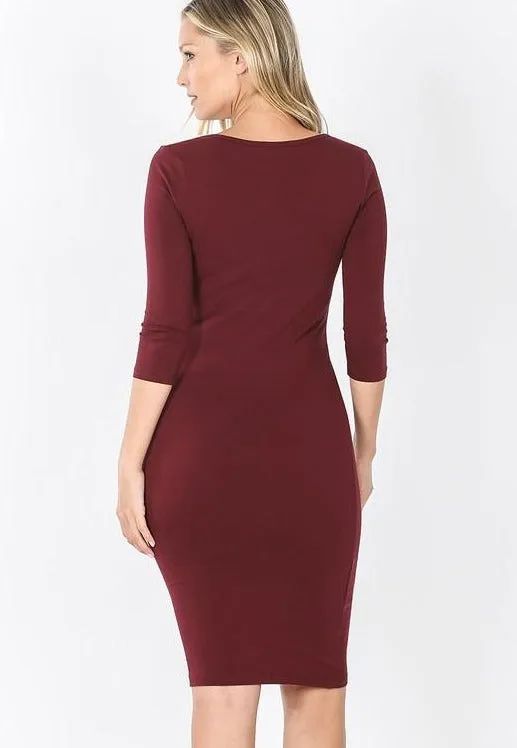 MIDI DRESS |black | burgundy | olive | navy |